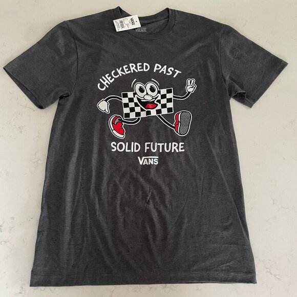 Vans Solid Future SS Skater Graphic T Shirt Heather Graphite Blk Wht Sz S NWT - Picture 7 of 7